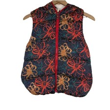 COMME DES GAR ONS PLAY Floral Zip Puffer Vest Women's Size Large Luxury Vtg CDG