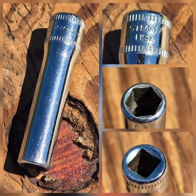 Snap-On Tools USA 6pt. 7mm Metric Deep Chrome Socket 1/4'' Drive STMM7 VGC