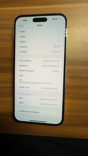 Apple iPhone 14 Pro Max 128GB Carrier Odblokowany biały/srebrny *Przeczytaj opis* - Zdjęcie 3 z 5
