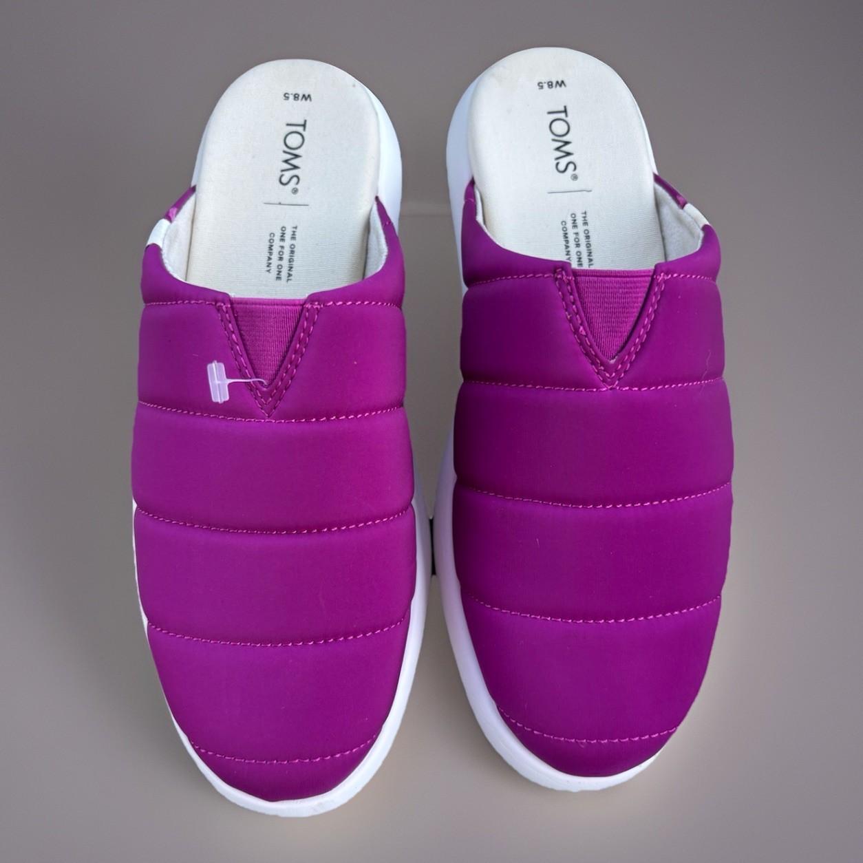 SAOLA TOMS Mules Trapuntato Slip On Donna 8 5 Fucsia Comfort Suola Imbottita