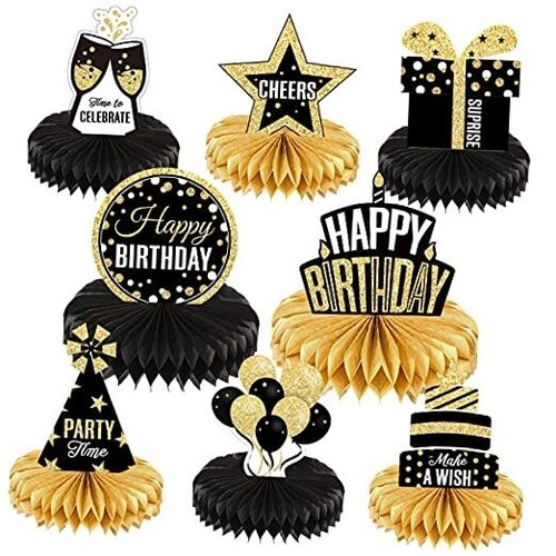 8 Pieces Happy Birthday Party Decorations Supplies Birthday Honeycomb