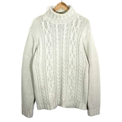 Pull Col Roulé Grosse Maille Hiver Vintage Femme Oversize - Photo 1/3