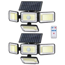 Sensor Solar Outdoor Lights, IP65 Waterproof with Remote Control - 2Pack