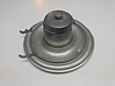 Antique Pewter WALDORF ASTORIA Hotel Inkwell with Penwell & Drip Ring No Bottle