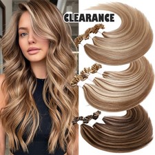 Keratin Nail U Tip Glue Fusion Remy Human Hair Extensions Hot Bond Pre Bond 200G