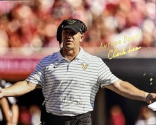 CLARK LEA SIGNED 8x10 PHOTO VANDERBILT FOOTBALL COACH AUTOGRAPH COA