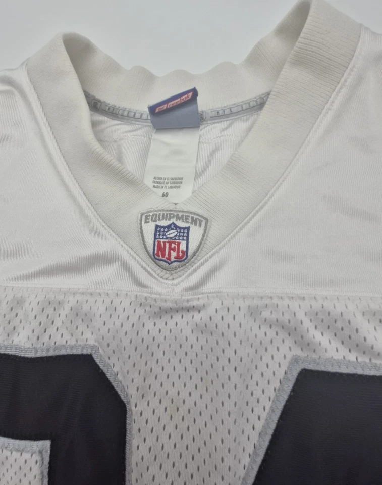Camiseta Oakland Raiders Para Hombre Talla 60 Blanca Negra NFL Fútbol C. Woodson 24 Reebok Foto 4 de 4