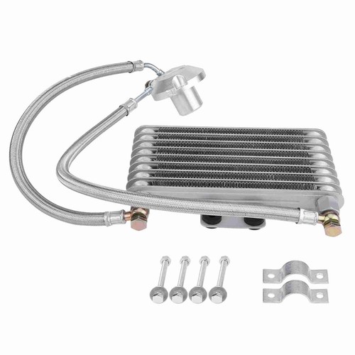 (Horizontal)125ml Aluminum Motorcycle Engine Oil Cooler Kit Oil Cooling Radiator - Picture 7 of 12