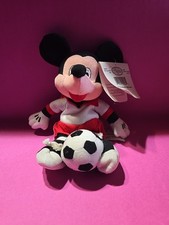 Disney Store Soccer Mickey Mouse Bean Bag Plush Toy 9" W/Tags Anime Sport VTG