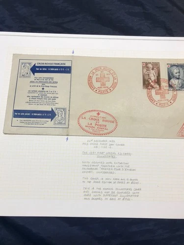 France 1950 Red Cross Illustrated F. D. C.
