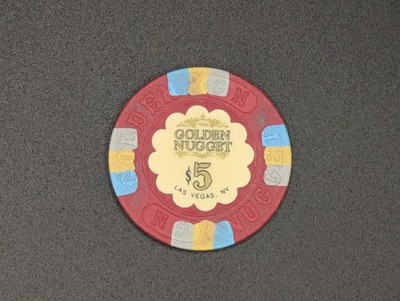 Golden Nugget Casino (Downtown LV), $5 Casino Chip, used, excellent condition