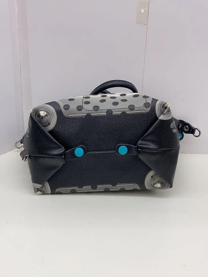 Gabs Fiat Tote Bag 3-Way Convertible Pvc Black/Blue Designer Handbag Shoulder - Image 4 of 4