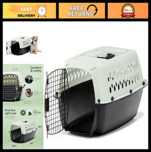 Chien de mode Kennel Crate en plastique pour les animaux de compagnie 15-20 lbs, Transporteur de Voyage, 24" L x