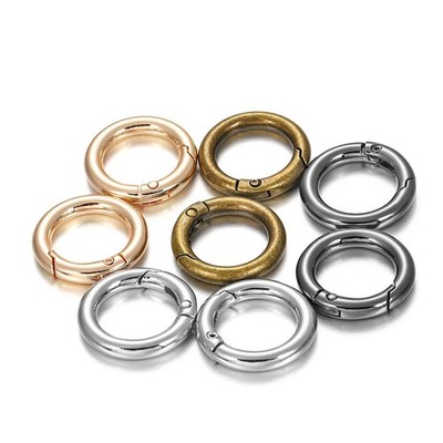 5pcs Metal O Ring Spring Clasps Openable Carabiner Keychain Bag Clips Hook Dog C