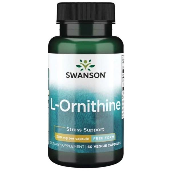 Swanson, L-ORNITHINE 500Mg Umgang Mit Stress 60 Veg. Kapseln Super Preis-image