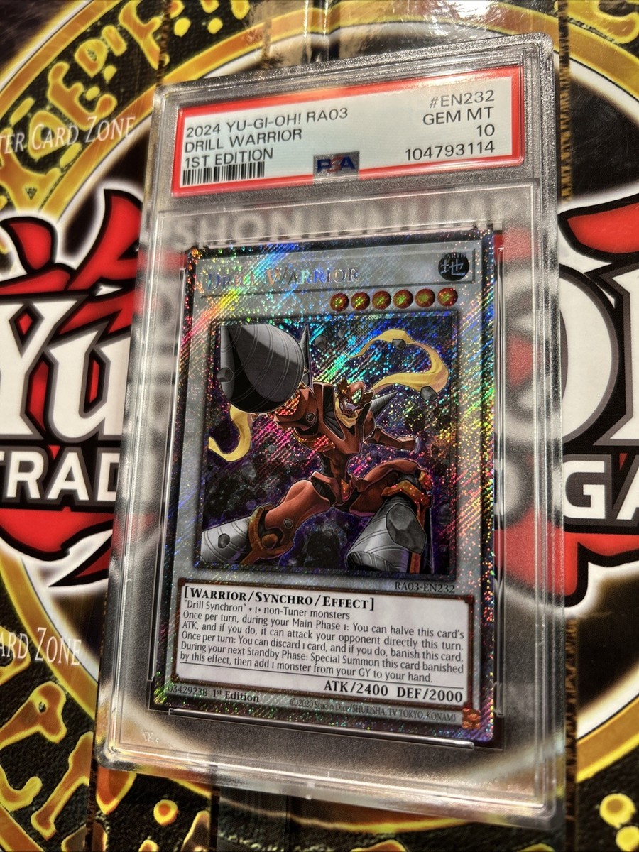 YuGiOh DRILL WARRIOR #RA03-EN232🔥PSA 10 GEM🔥1st ED-2024 PLATINUM