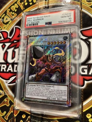 YuGiOh DRILL WARRIOR #RA03-EN232🔥PSA 10 GEM🔥1st ED-2024 PLATINUM
