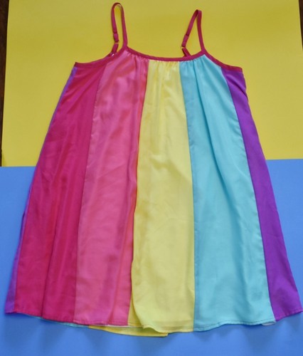 Place Rainbow Panel Lined Dress Girls Large Colorful Sleeveless Fairy Whimsical - Picture 8 of 14