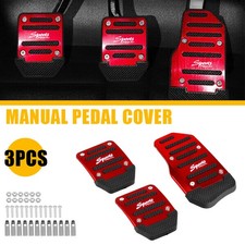 MT Red Non-Slip Automatic Gas Brake Foot Pedal Pad Cover Car Accessories Parts