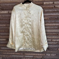 Men's Tang Jacket Vintage Yellow Chinese Huimianii Dragon Size XL