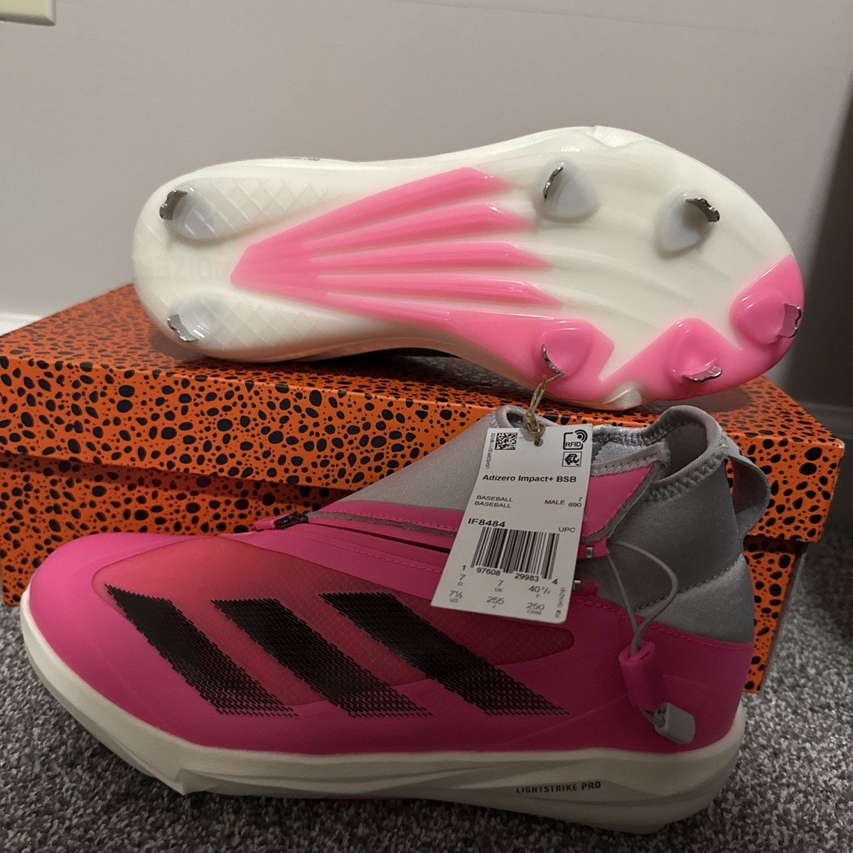 adidas Adizero Impact+ BSB Metal Baseball Cleats IF8484Lucid Pink