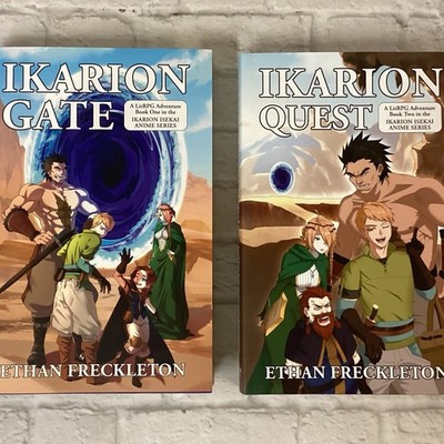 Ikarion Gate & Quest HB VG+ 1 2 LitRPG Adventure Ethan Freckleton with DJs