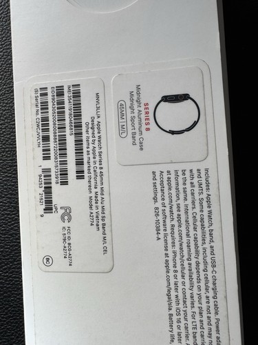 Apple Watch Series 8 GPS + Cellular 45mm Aluminum Case Midnight MNVL3LL/A - Picture 2 of 5
