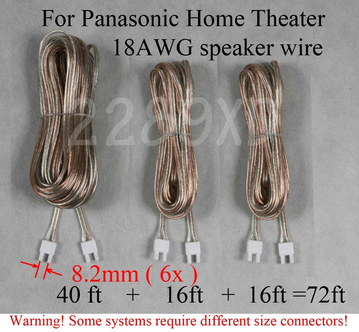 speaker cables/wires 72ft plug made for select Panasonic home  theater