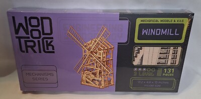 Wood Trick 3d Puzzle Windmill 3 Level 131 Pieces 13.2 x 4.8 x 15'' Factory Sealed