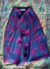 VTG Pitlochry Womens Wrap Kilt Skirt Size 8/10US Red Green Tartan Plaid Scotland