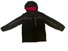 Roebuck  Co. Windbreaker Jacket Kids Large 10/12 Black Lined Full Zip Hoodie