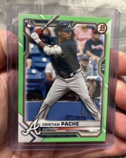 2021 Bowman Christian Pache Rookie RC #36 Green Paper Parallel 28/399 Braves