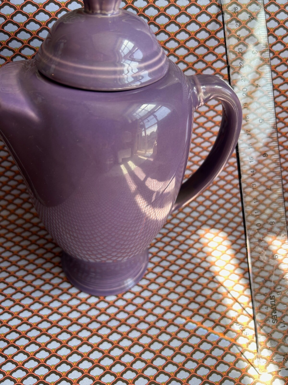 Fiestaware Lilac COFFEE POT vtg purple covered server 1994 1995 tea jug