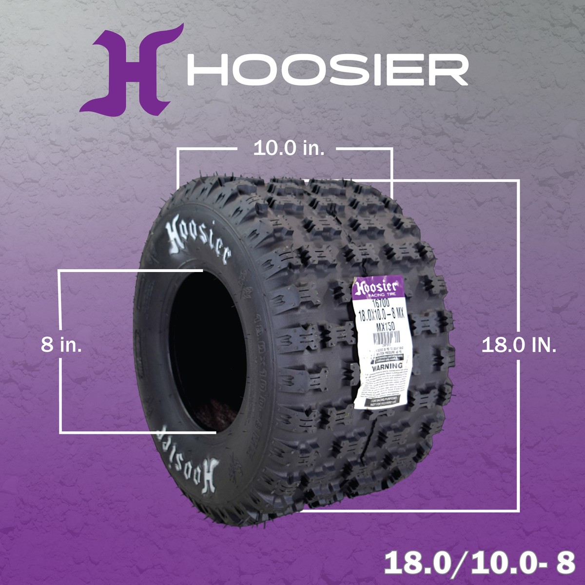 Hoosier MX Rear Tires 20.5X6.0-10 MX150 - with Hoosier Keychain (2