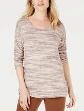 Style & Co Women's Petite Medium Space Dye Scoop-Neck Top PurpleNew with tags #6