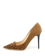 Jimmy Choo Alia Leopard-Toe Suede Pump, Size 40