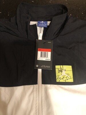 Nike Air Jordan Men s Tinker Legacy Windbreaker Jacket White Black Size L