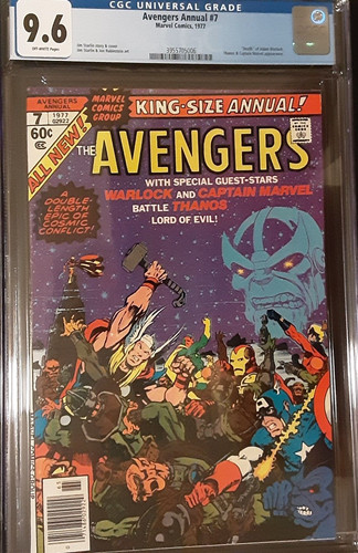 AVENGERS ANNUAL #7 CGC 9.6  "DEATH" OF ADAM WARLOCK 1977 THANOS!