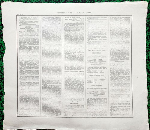 Dépt 31 - Atlas Royaume de France Rare Carte Aquarellée 45x40 cm + Texte - 1825 - Picture 2 of 2