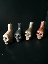Death Whistle, 4 Pack, Loud, Small, Real, Aztec, Maya, Original, Hand Crafted.