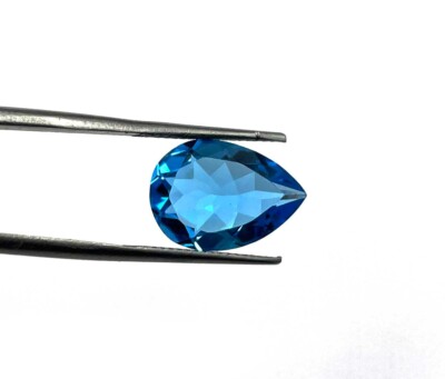 5 CT Natural Excellent Quality Swiss Blue Topaz Pear Cut Loose Gemstone 10*14 MM