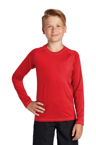 Sport-Tek YST470LS Youth Long Sleeve Moisture Wicking Rashguard Tee T-Shirt - Picture 5 of 7
