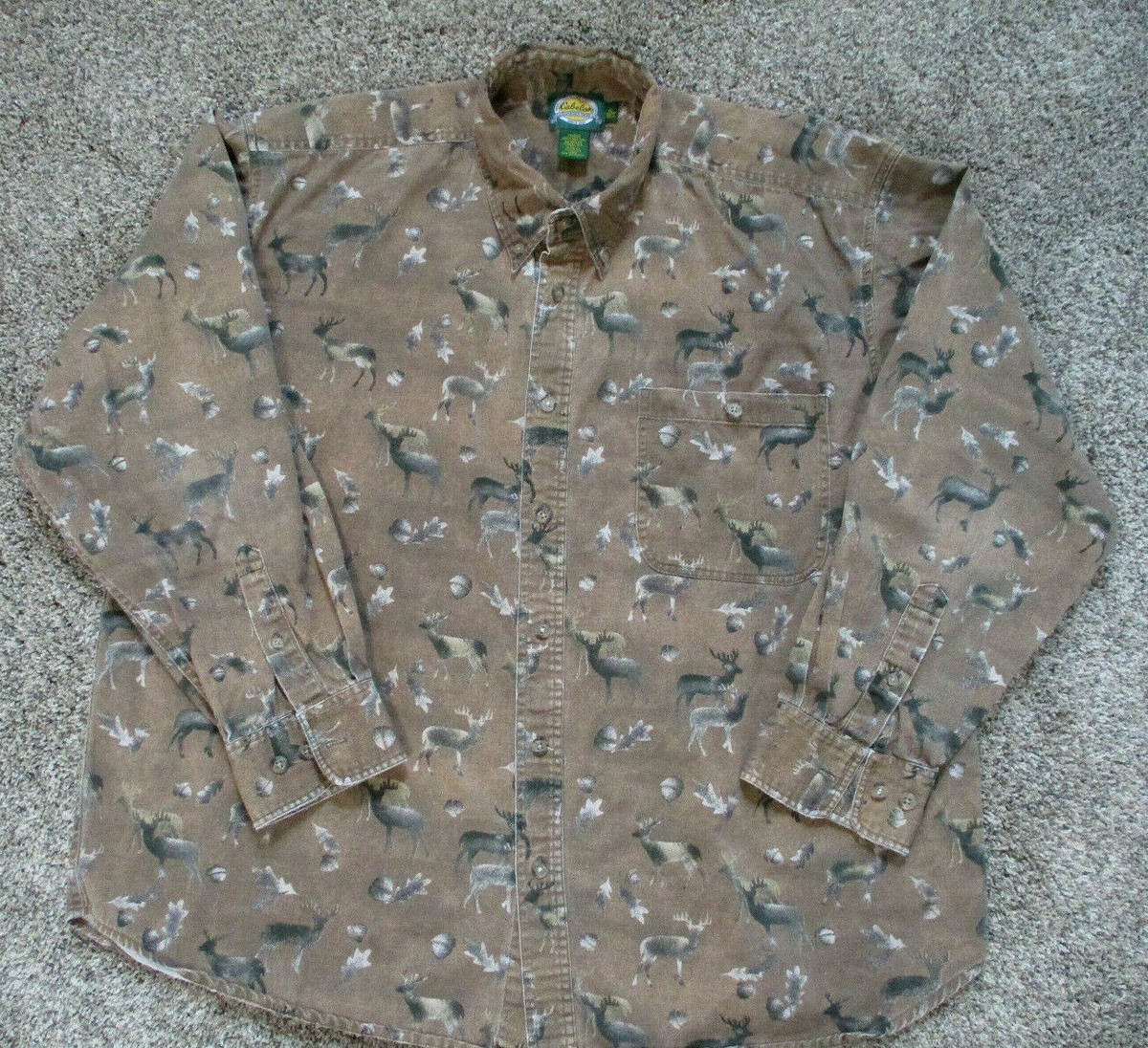 Chemise D'hiver Cabela's En Coton Brossé 2XL - Velours Côtelé Beige - Manches Longues