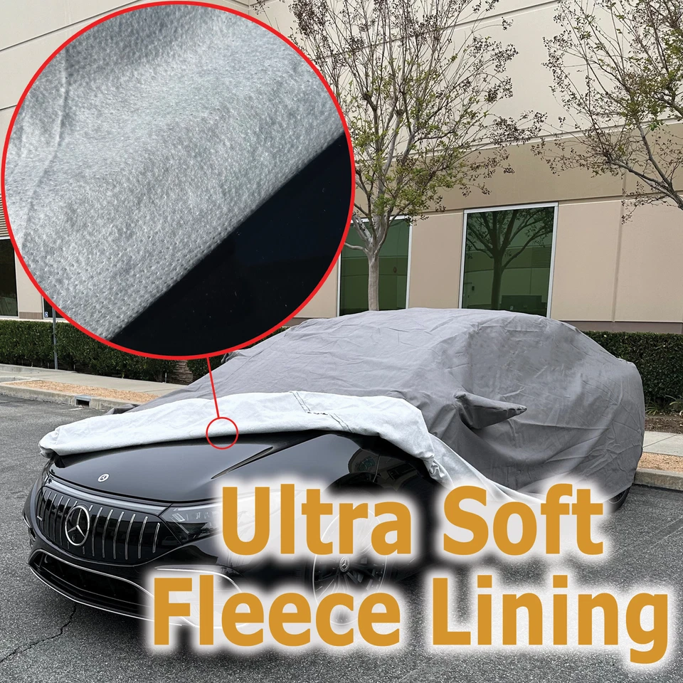 2013 GMC Sierra 3500HD Crew Cab 6.5 英尺标准盒汽车保护套带摇粒绒深灰色 — 第 3/4 张图片