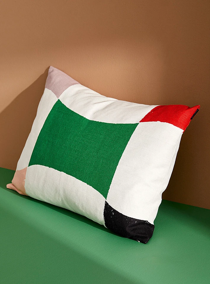 NWT  |  MARIMEKKO Almena Cotton/Linen Lumbar Throw Pillow Cover 24"x16" - Image 2 of 4