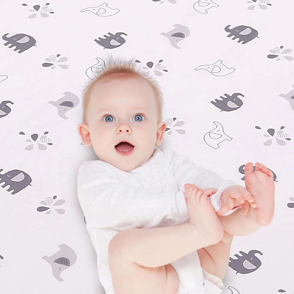 Juego de cama de cuna de elefante para niños, juego de cama de bebé premium de 3 piezas, elefante, Foto 3 de 4