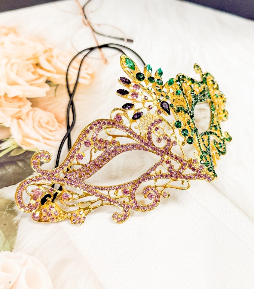 Mardi Gras Mask, Masquerade mask, Party Mask, Rhinestone Mask, Carnival Eye Mask - Image 4 of 4