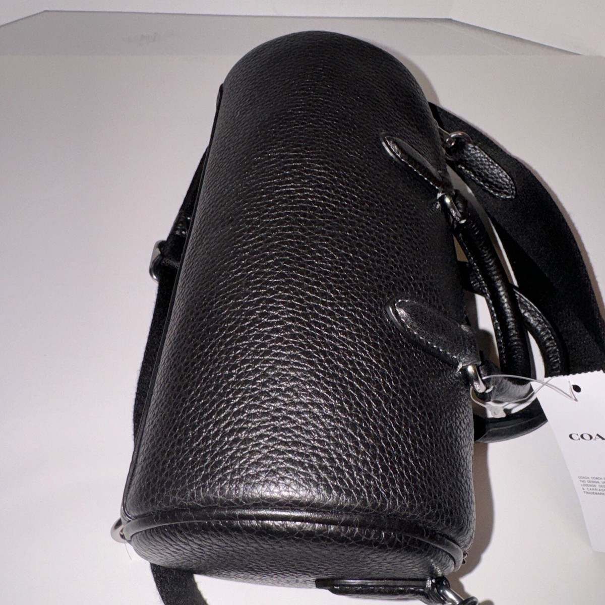 New COACH Lacey Crossbody In Refine Pebble Leather Black Silver