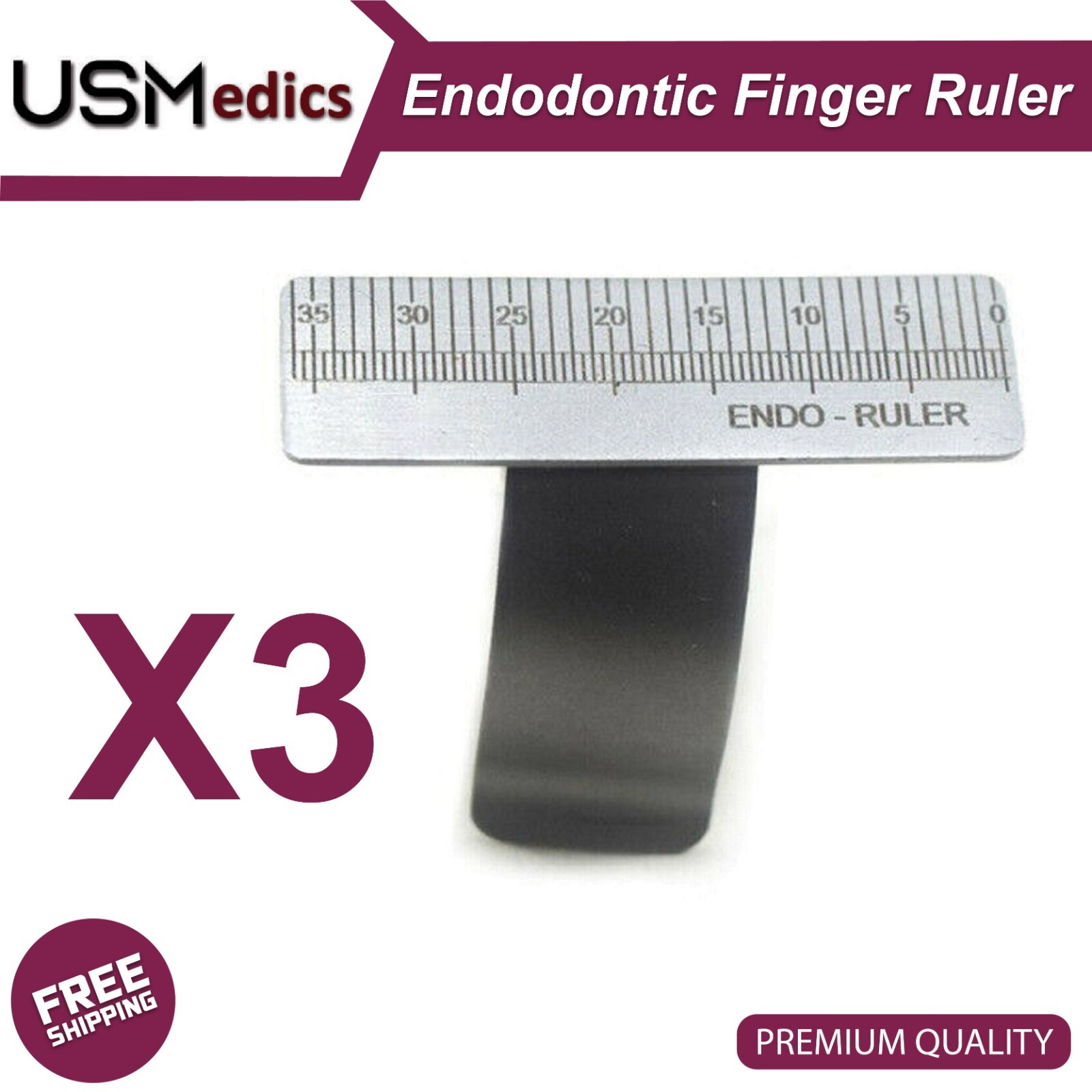 3 Pcs Endodontic Ring Adjustable Endo Gauge Finger Ruler Span Measure Scale NEW eBay