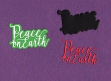 PEACE ON EARTH  3 with background die cuts Christmas scrapbook cards